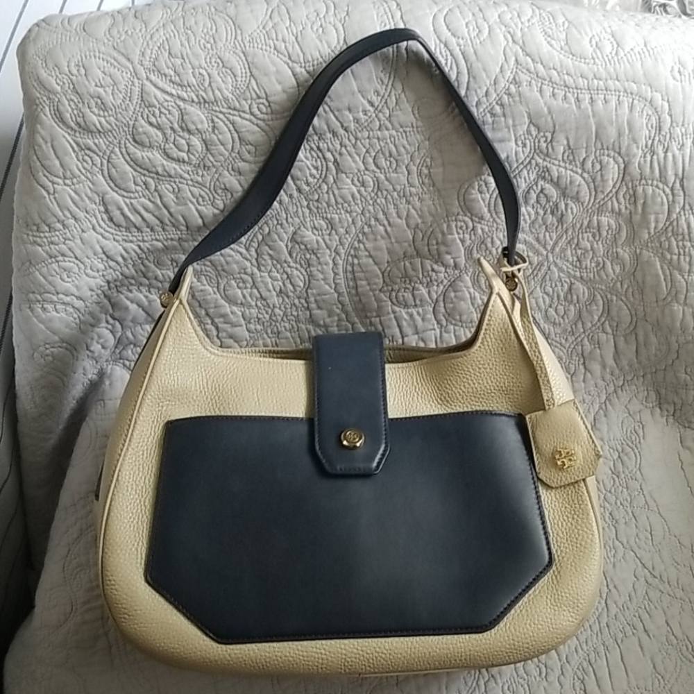 Tory Burch Blue and Cream Shoulder Bag